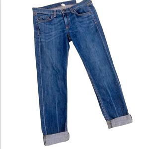 Rag & bone jean skinny raw edge leg mid tone stretch denim size 28 made in USA